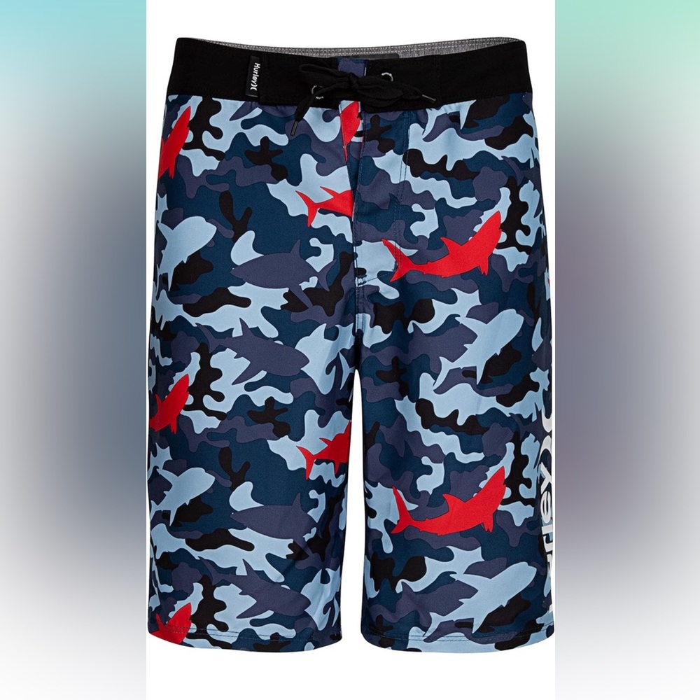 Hurley Boys Camouflage Sharks Swim Boardshorts, Sz 20/30